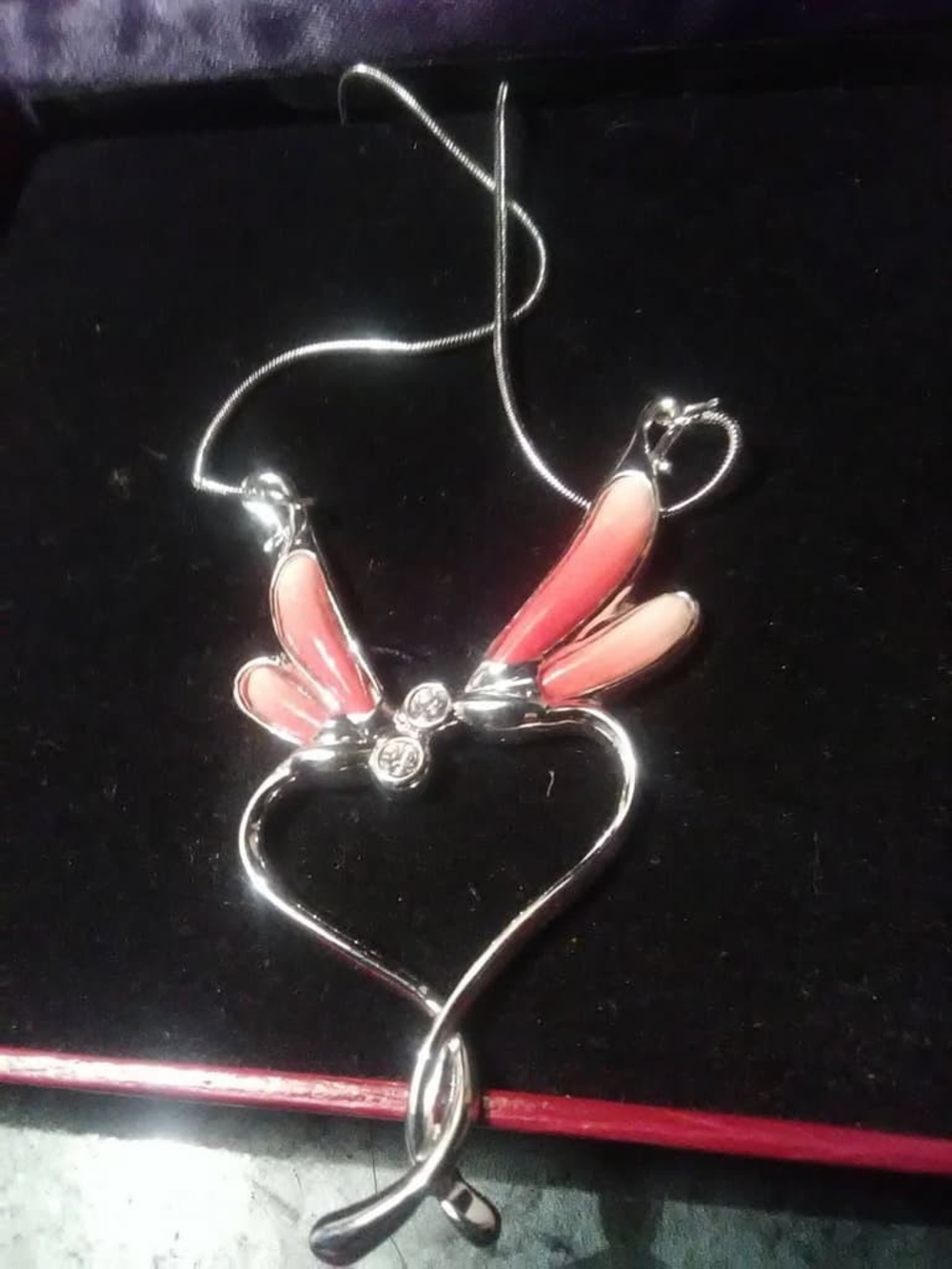 Brand New Signed Franz Dragonfly Necklace 18 In